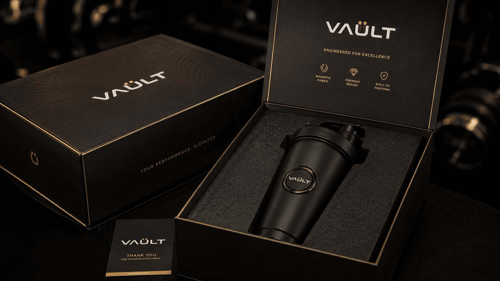 אריזת השייקר המגנטי של VAULT